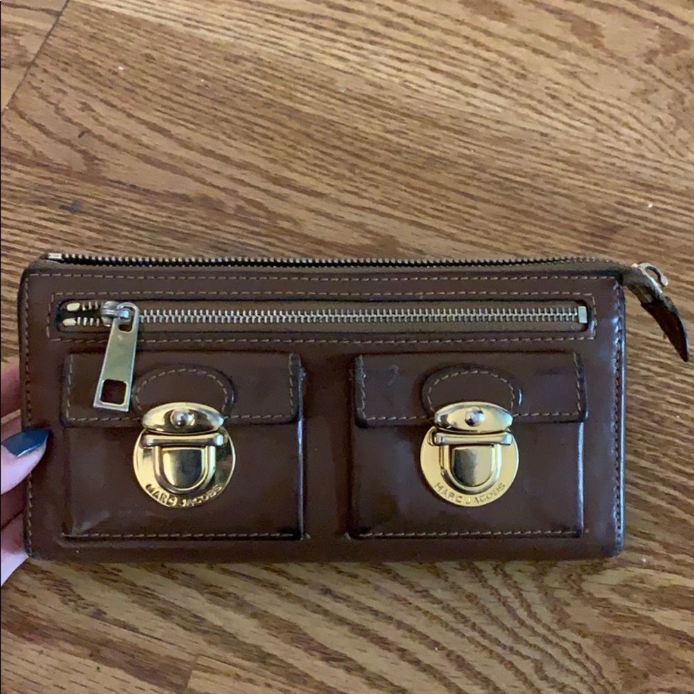 Authentic Marc Jacobs Cognac Brown Leather Wallet
